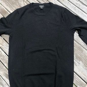 J. Crew Men's Merino Wool Sweater, Black, Crewneck, XS Slim